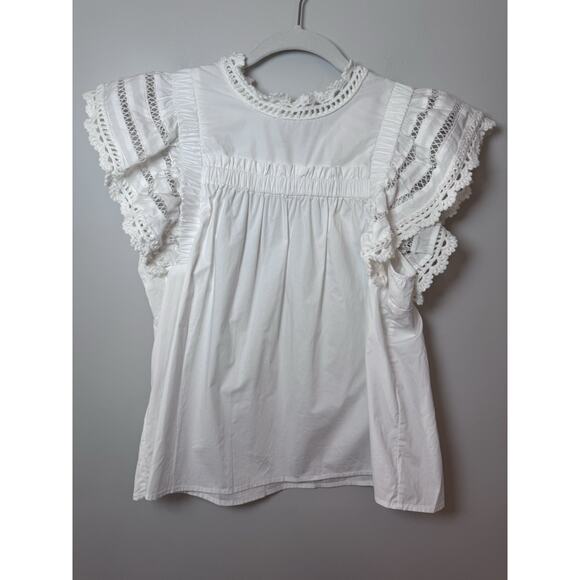 sea Tops - Sea Rylee Crochet Trim Top, White Womens Size XS NWT $275